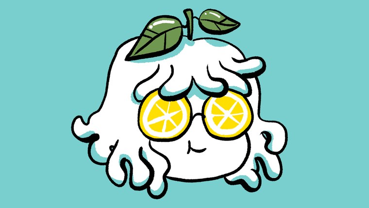 Autoportrait dessiné de Léonie, aux yeux en rondelles de citron